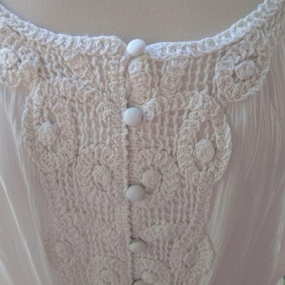 Cato NWT Boho Gauze Crochet Trim Dress - Picture 3 of 7